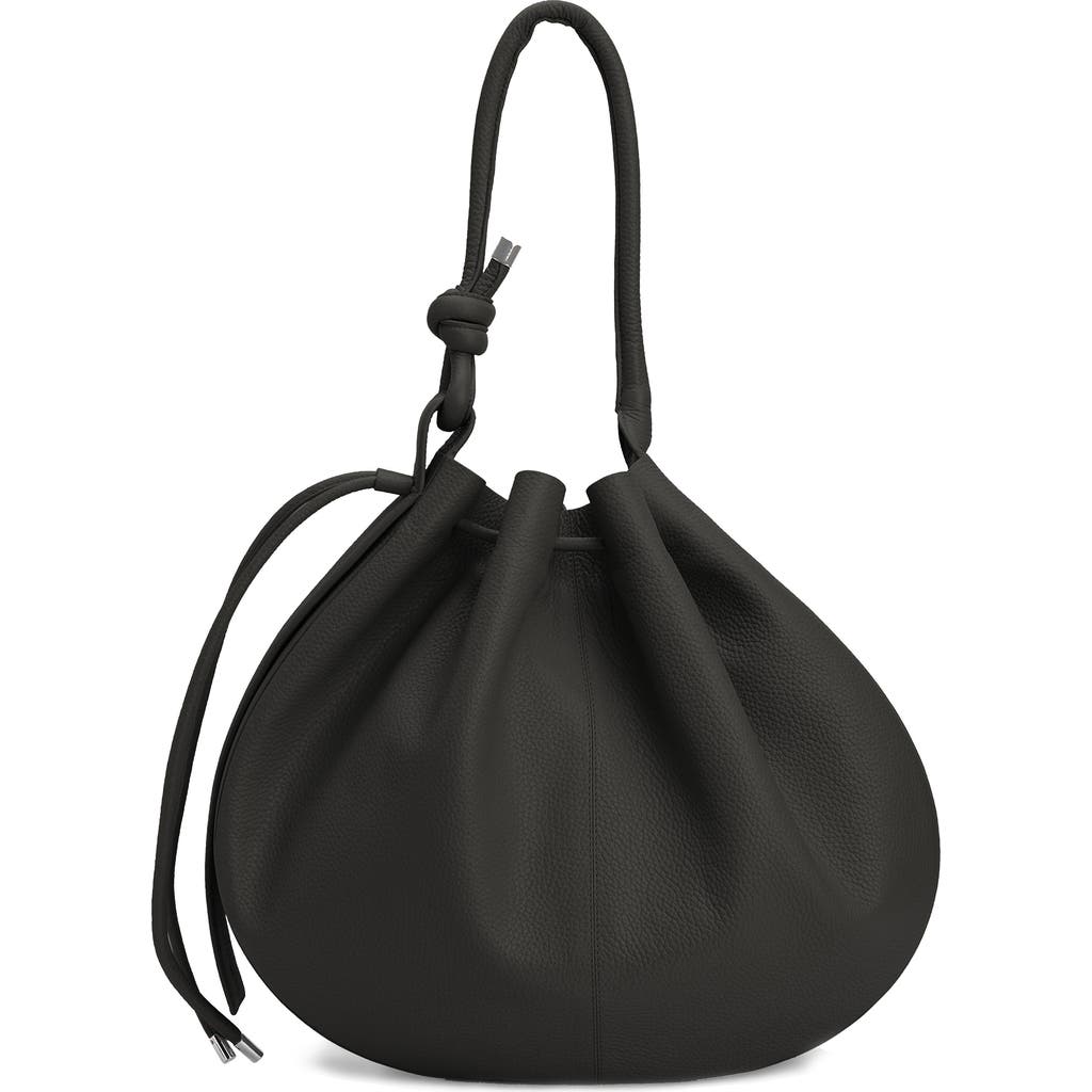 behno Large Ina Pebble Leather Shoulder Bag in Black  product