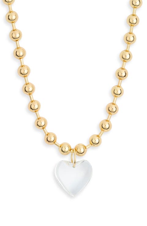Clear Heart Pendant Necklace