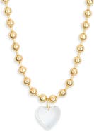 Kenneth Jay Lane Clear Heart Pendant Necklace
