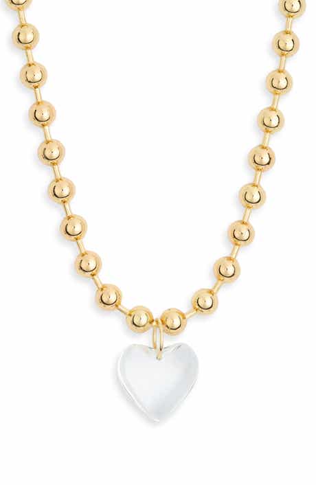 Clear Heart Pendant Necklace