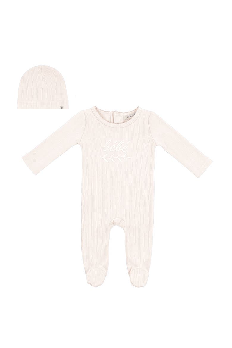 Lace Rib Romper with Matching Hat, Alternate, color, Off White