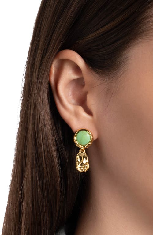 ALEXIS BITTAR ALEXIS BITTAR BRUT RECONSTITUTED TURQUOISE COIN DROP EARRINGS 