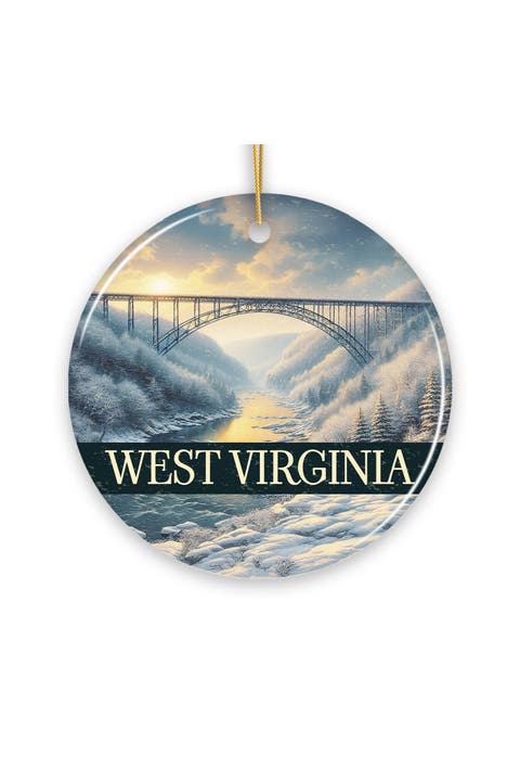 West Virginia New River Gorge Bridge Winter Ornament