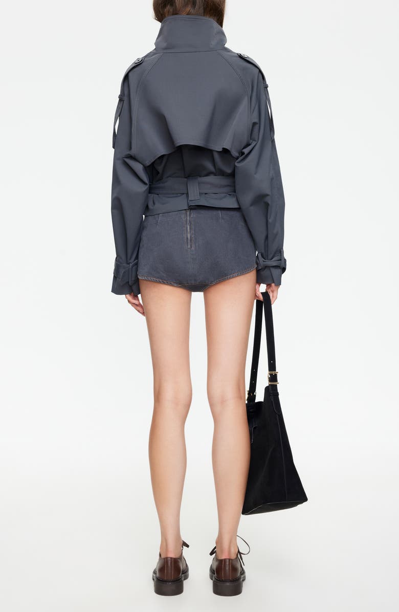 LIONESS Blanc Denim Microshorts, Alternate, color, Petrol