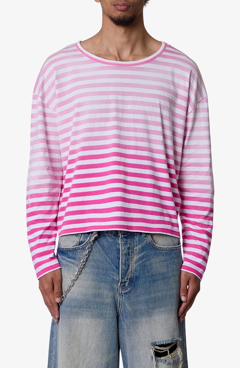 mnml Faded Stripe Long Sleeve T-Shirt, Main, color, Pink/ White