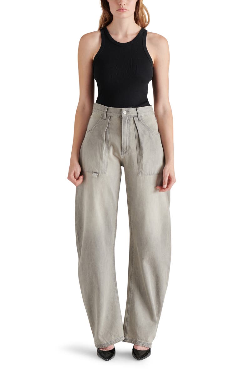 Steve Madden Hansen Pleated Barrel Leg Jeans, Alternate, color,