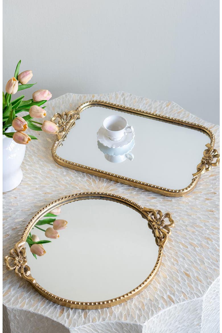 Ornate Mirrored Tray, Alternate, color, GOLD