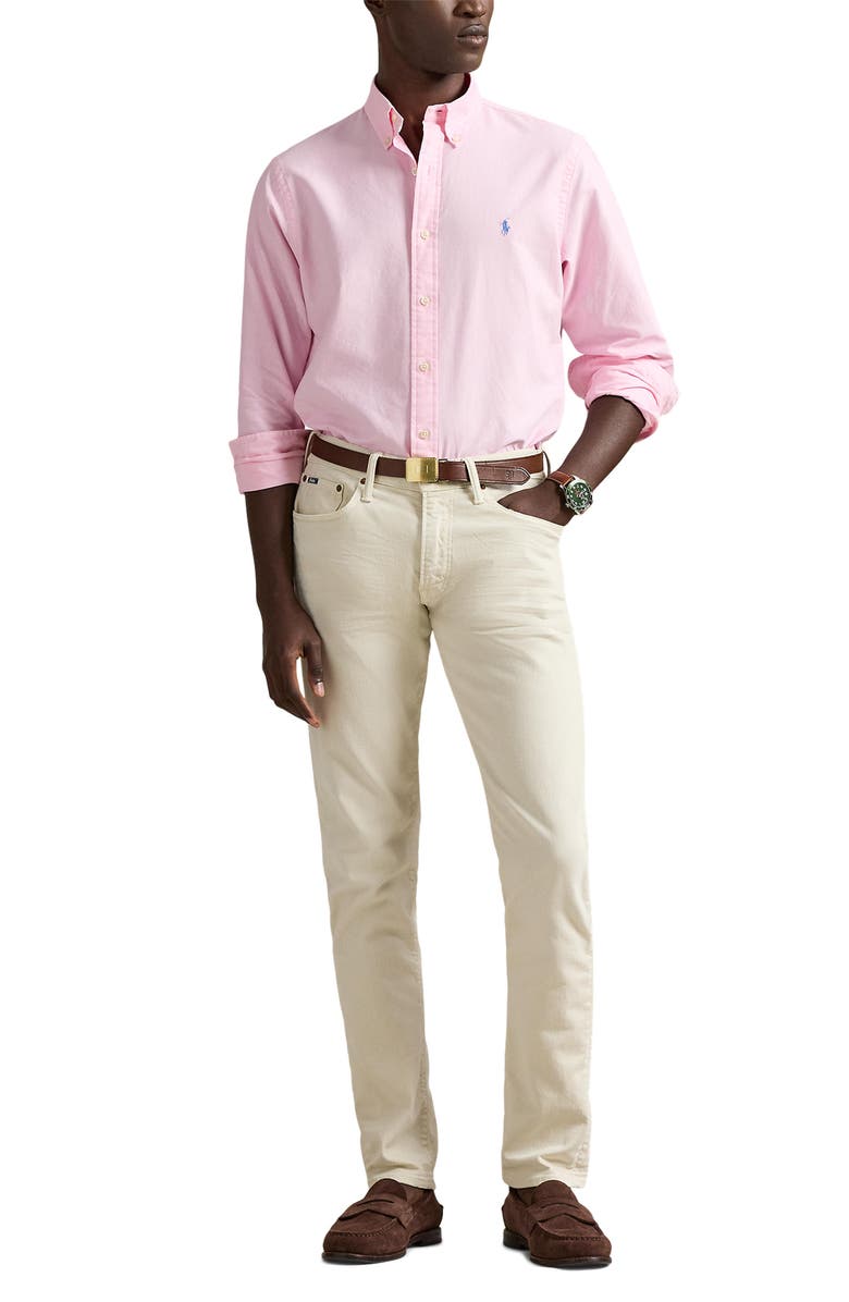 Polo Ralph Lauren Classic Fit Garment-Dyed Oxford Shirt, Alternate, color, Carmel Pink