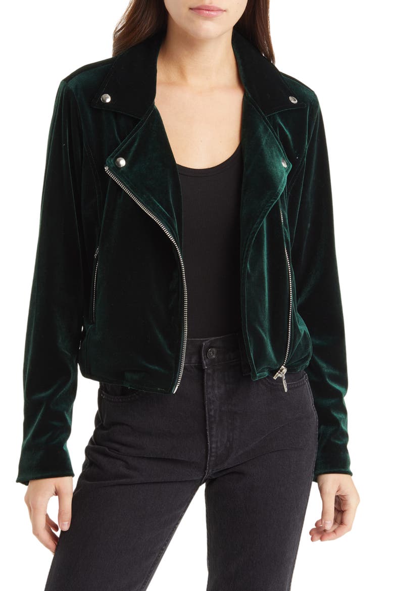 Belted Velvet Moto Jacket, Main, color, PERFECT STRANGERS