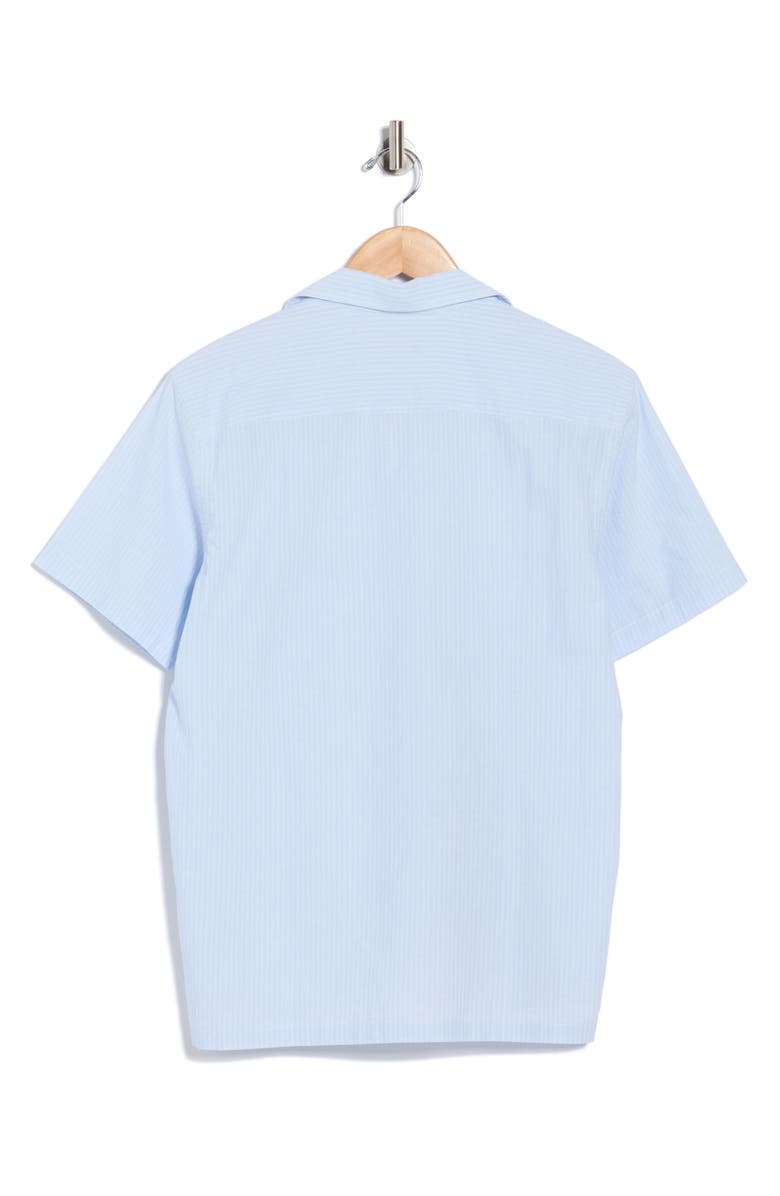 BUCK MASON Wornwell Stripe Cotton Camp Shirt, Alternate, color, French Blue/White Double Str