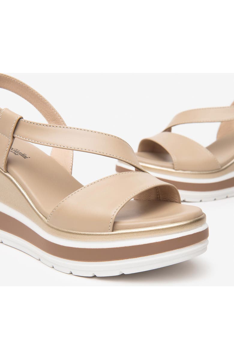NeroGiardini Platform Wedge Sandal, Alternate, color, Beige