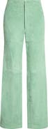 Ulla Johnson Freja Wide Leg Suede Leather Jeans