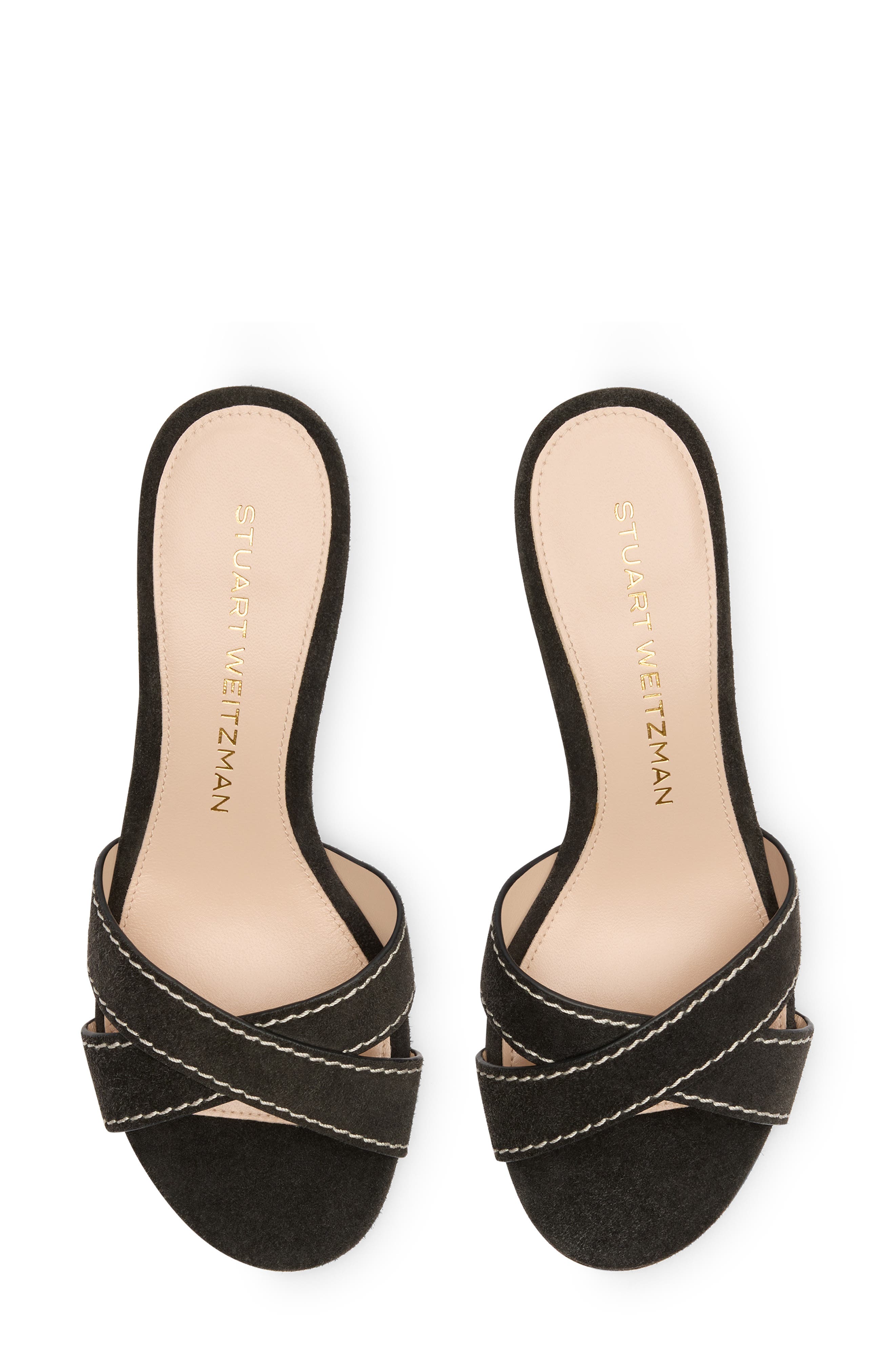 Minimalist Kitten Heel Slide Sandal, Alternate, color, SHADOW SUEDE