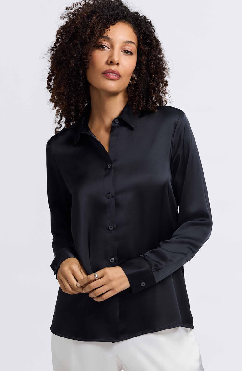 Foxcroft Bianca Satin Shirt, Alternate, color,