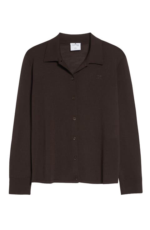 Merino Wool Polo Cardigan