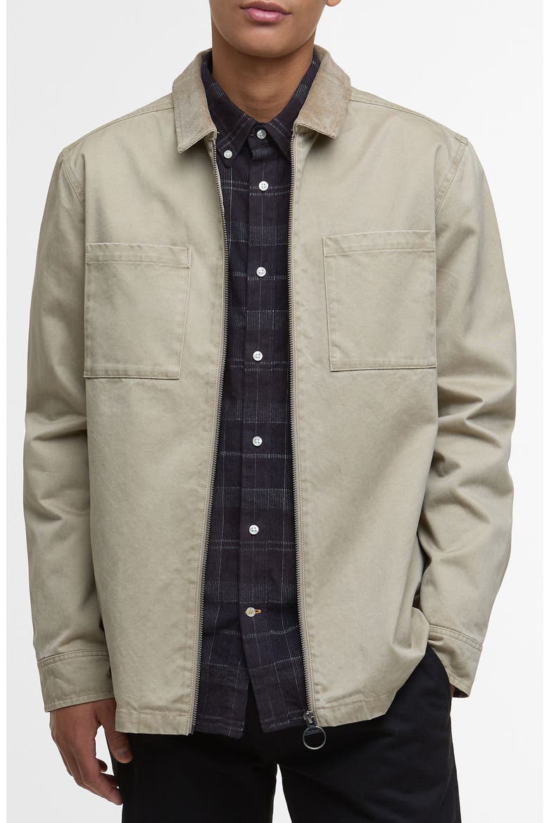 Lenker Twill Zip Overshirt, Main, color, STONE