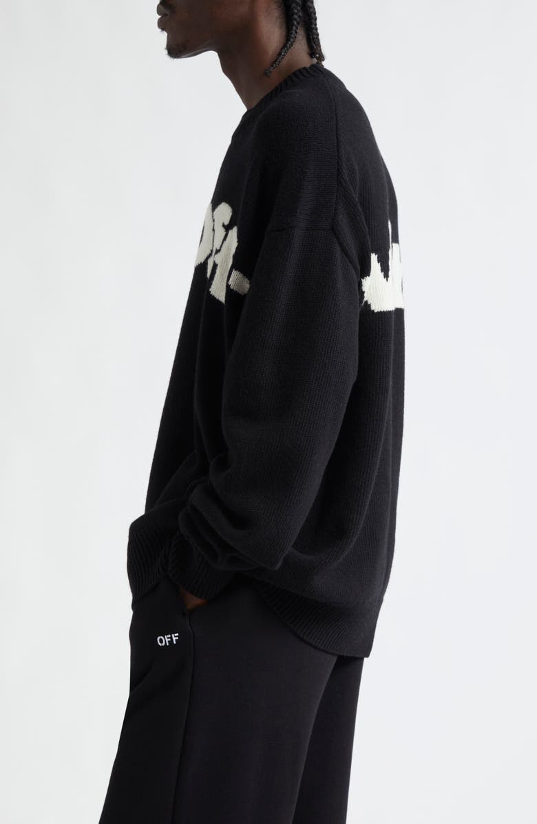 Off-White Shared Logo Intarsia Wool Blend Crewneck Sweater, Alternate, color, 