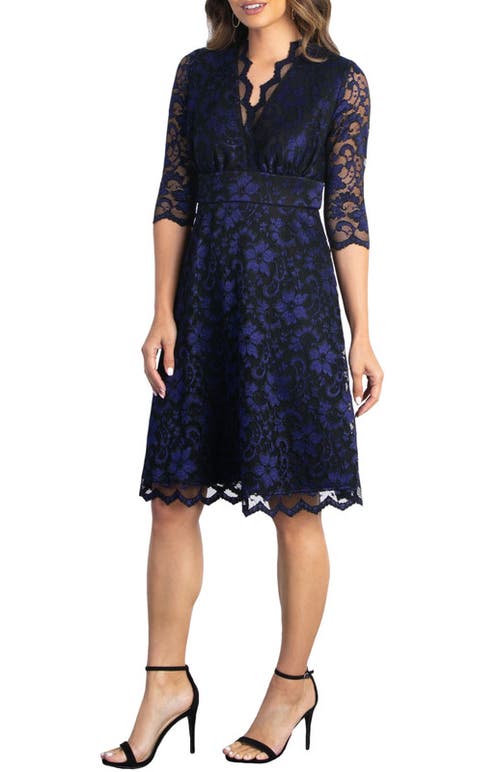Kiyonna Mon Cherie Lace Cocktail Dress In Violet Noir