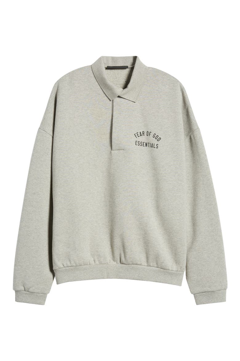 Gender Inclusive Cotton Blend Polo Sweatshirt, Alternate, color, DARK HEATHER