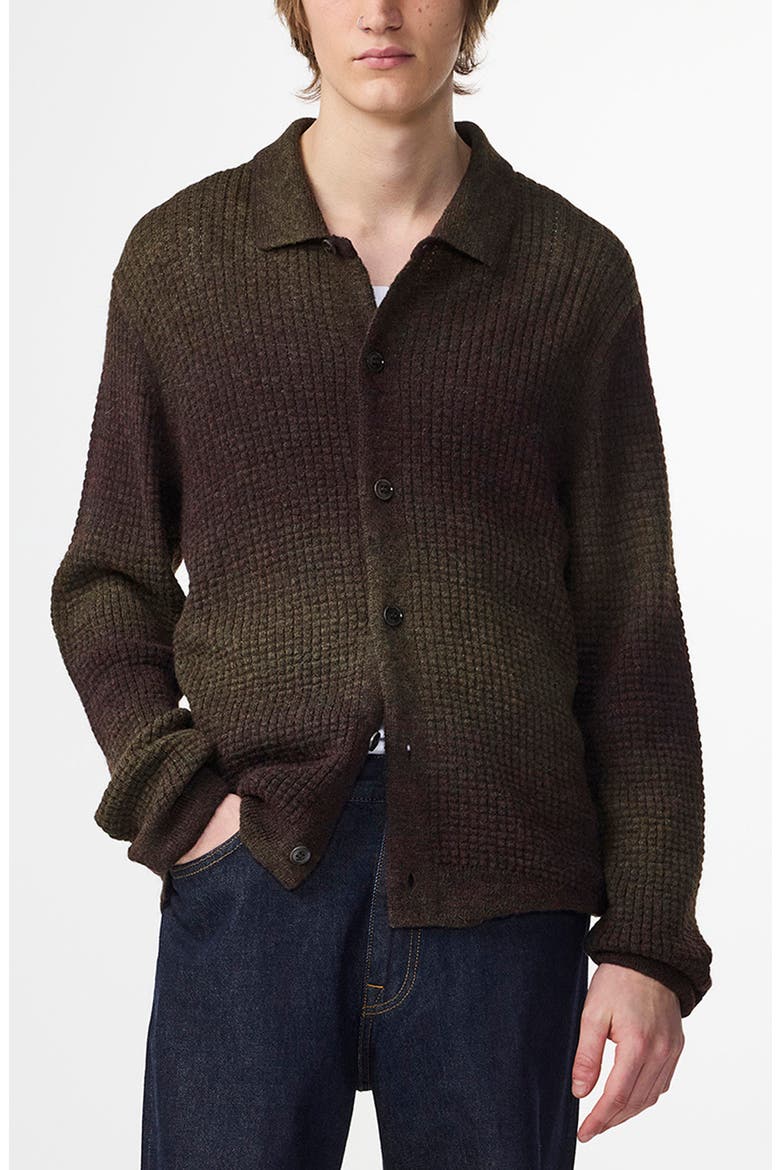 Thor Gradient Bubble Stitch Cardigan, Alternate, color, DARK ARMY