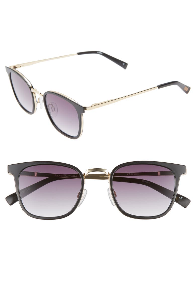 Le Specs 49mm Horn Rim Sunglasses, Main, color, 