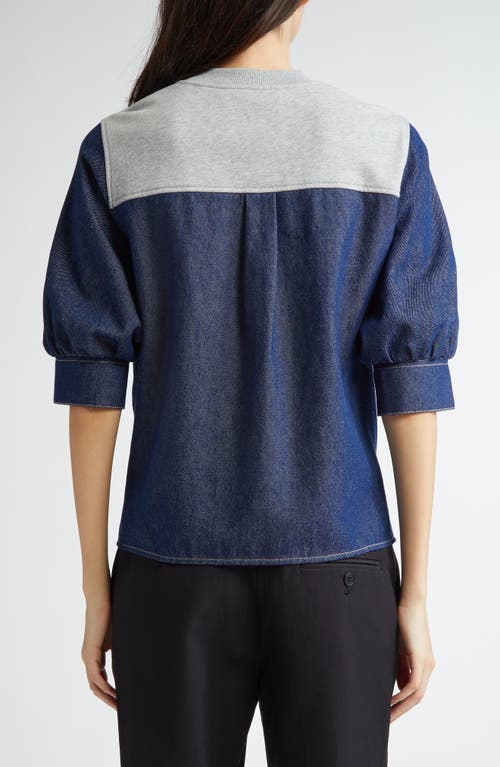 3.1 Phillip Lim French Terry Shirt In Medium Heather Grey-indigo