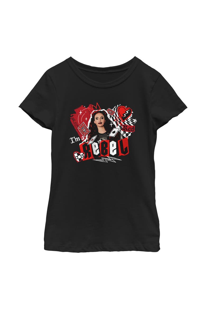 Girls' I'm a Rebel Graphic Short Sleeve T-Shirt, Main, color, Black