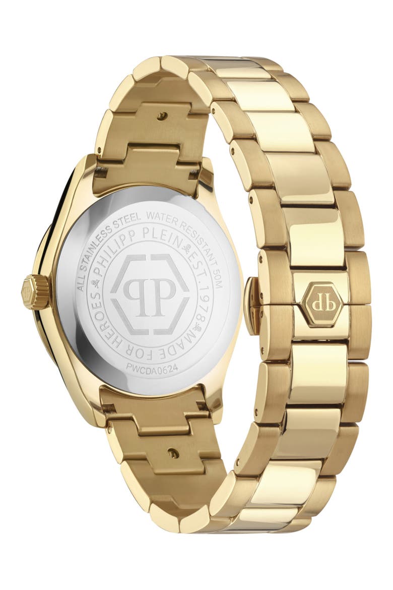 Queen Bracelet Watch, 38mm, Alternate, color, IP YELLOW GOLD