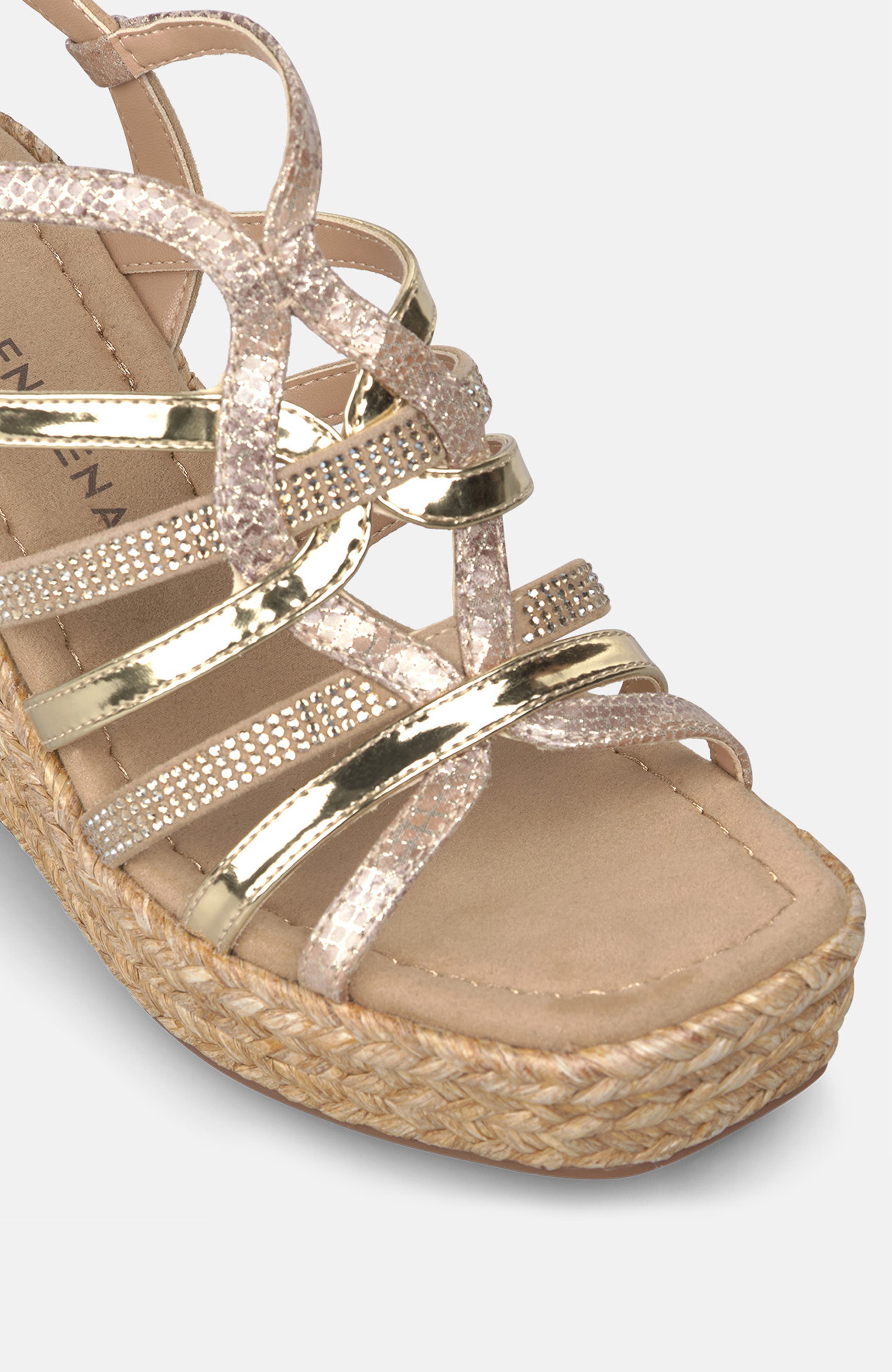 Platform Sandal with Strappy Body, Alternate, color, Sand