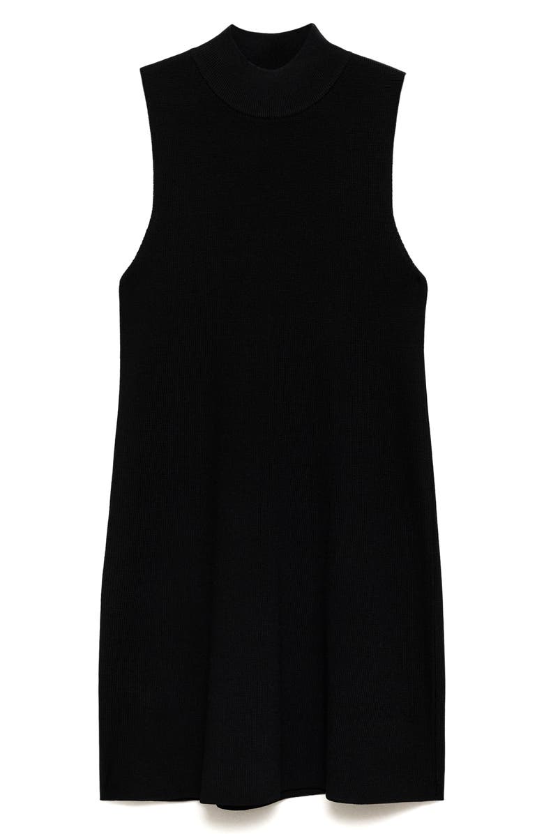 MANGO Perkins Sleeveless Sweater Dress, Main, color, Black