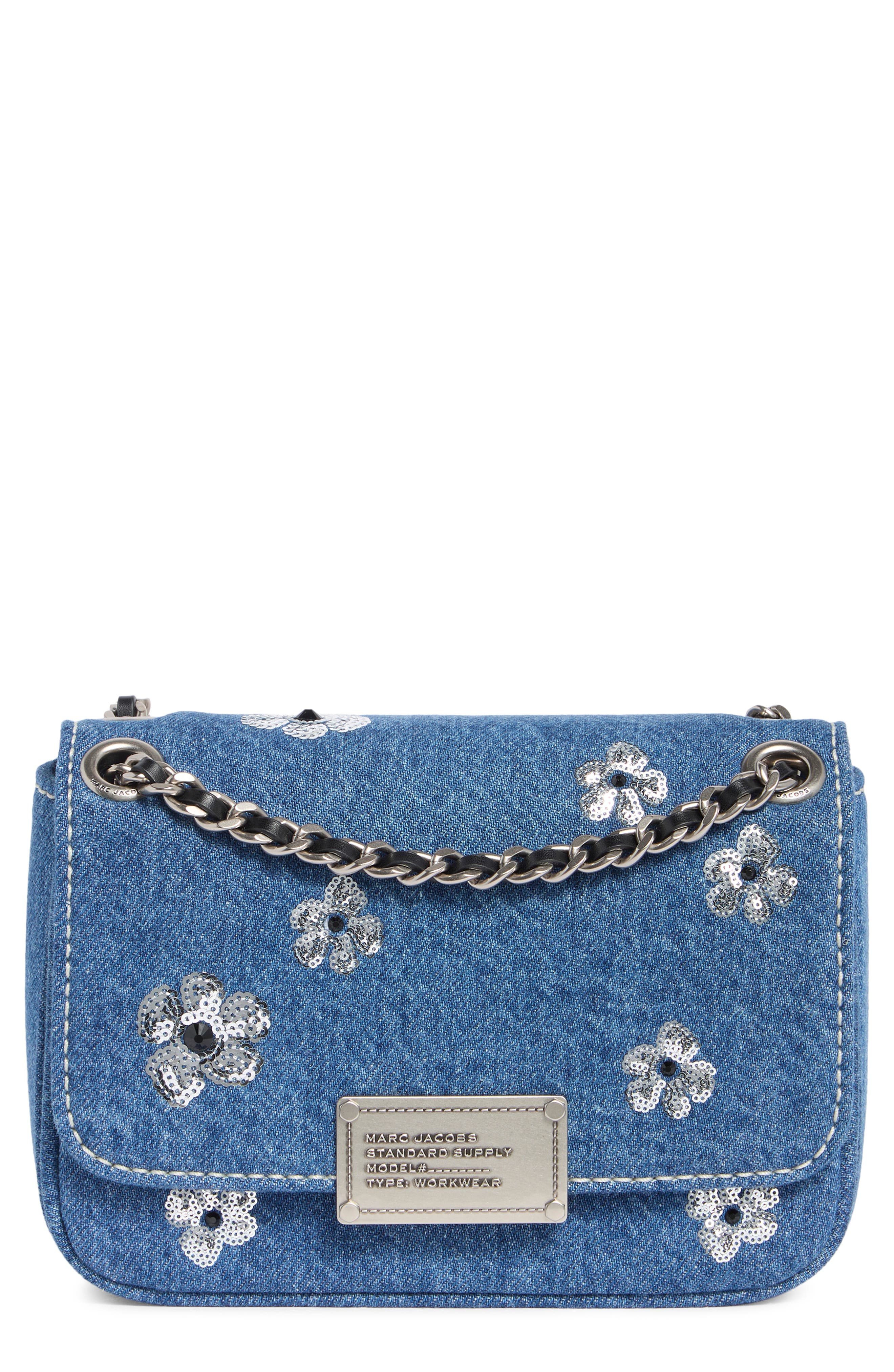 Marc Jacobs Small Daisy Sequin Denim Shoulder Bag