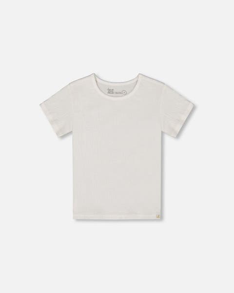 Baby Girl's Crinkle Short Sleeve Top White