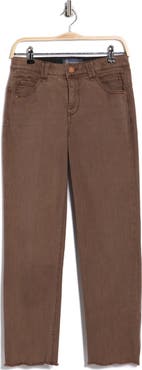 Democracy 'Ab'solution High Waist Fray Hem Straight Leg Jeans