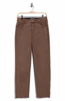 Democracy 'Ab'solution High Waist Fray Hem Straight Leg Jeans