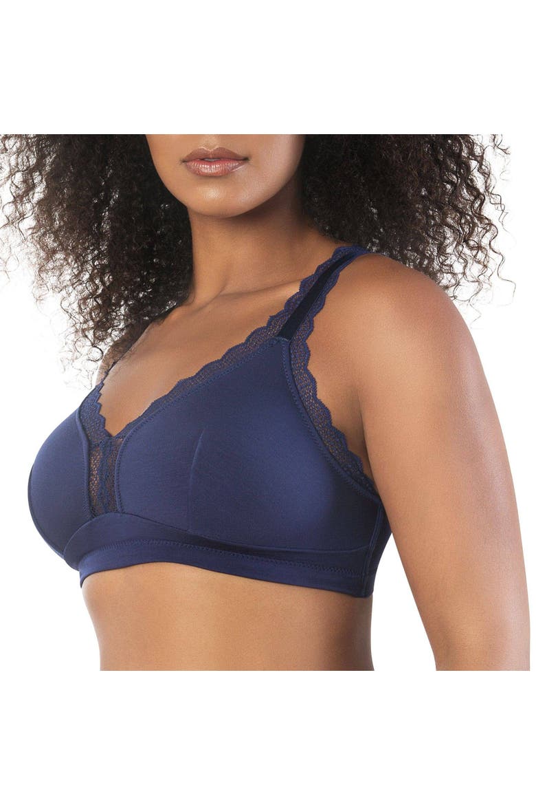 Dalis Wire-Free Bralette, Alternate, color, Navy