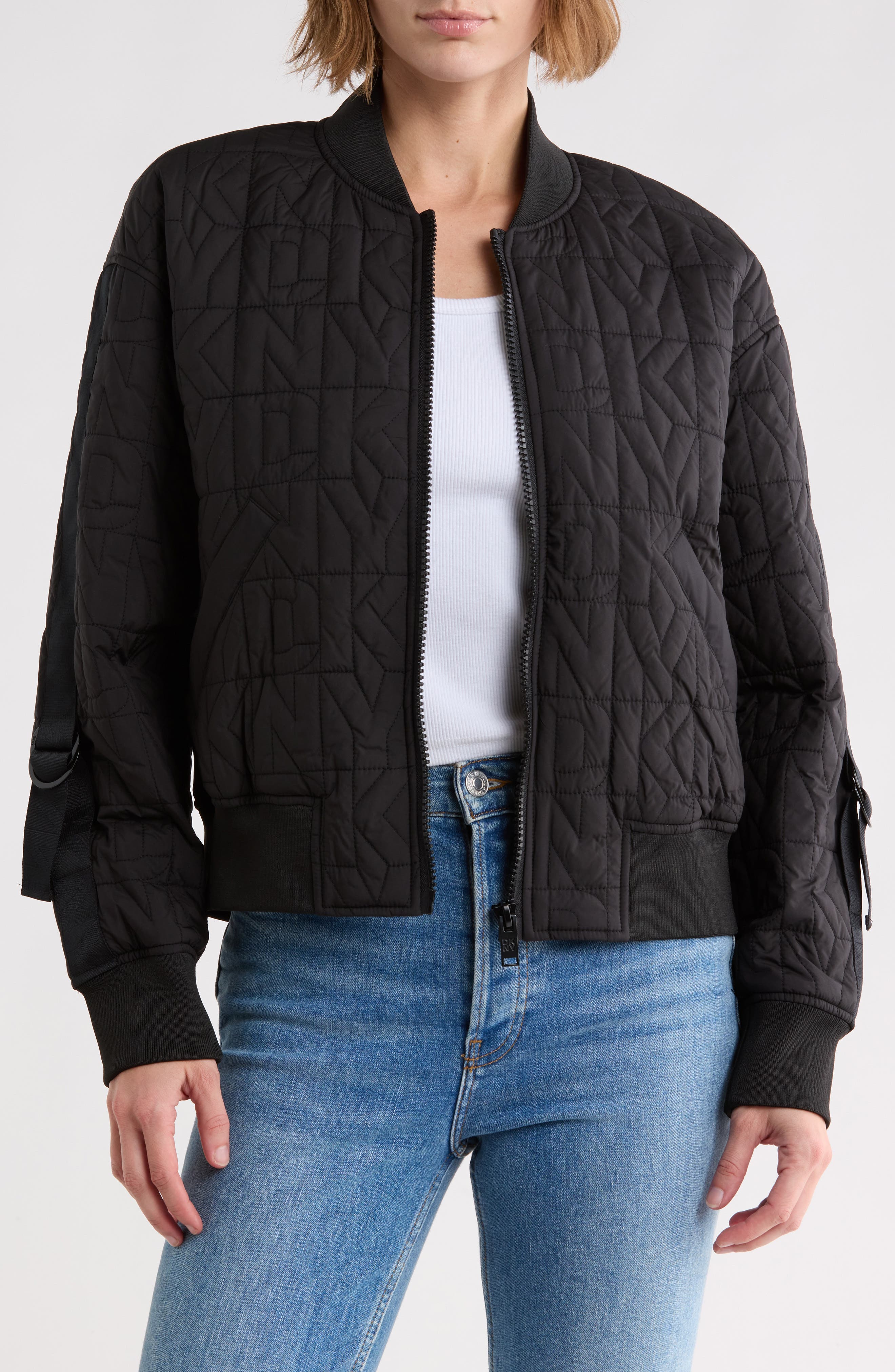 Quilted Logo Bomber Jacket