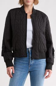 DKNY Quilted Logo Bomber Jacket