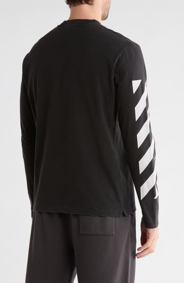 Off-White Diagonal Logo Long Sleeve Cotton Graphic T-Shirt, Alternate, color,