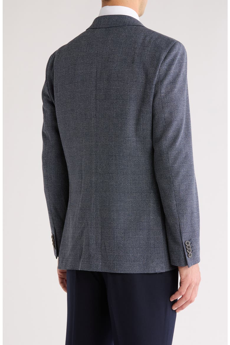 Plaid Knit Sport Coat, Alternate, color, NAVY