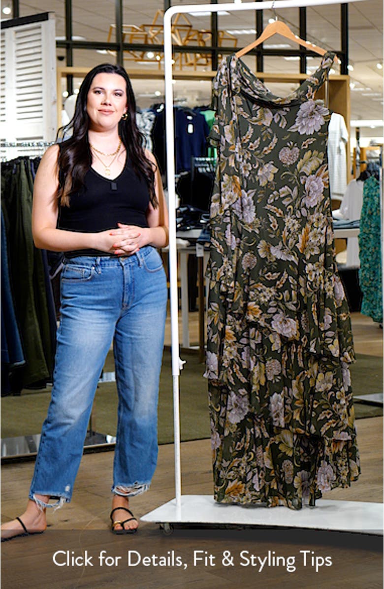 Floral One-Shoulder Georgette Gown, sales video thumbnail