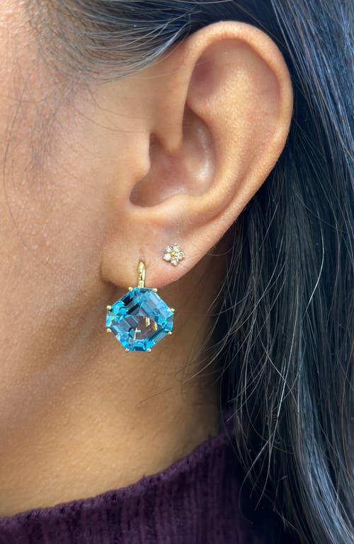 Goshwara Gossip Asscher-cut Blue Topaz Drop Earrings In Blue