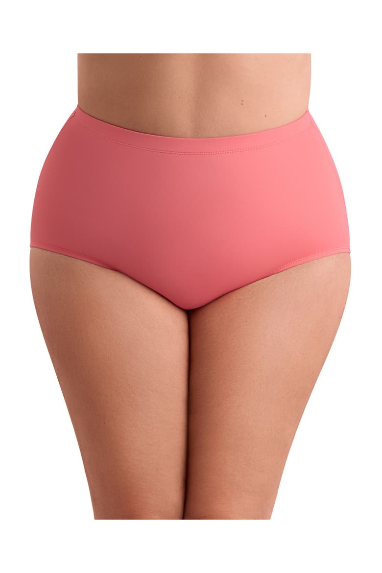 Basic Brief Plus Size Swimsuit Bottom, Main, color, Coral