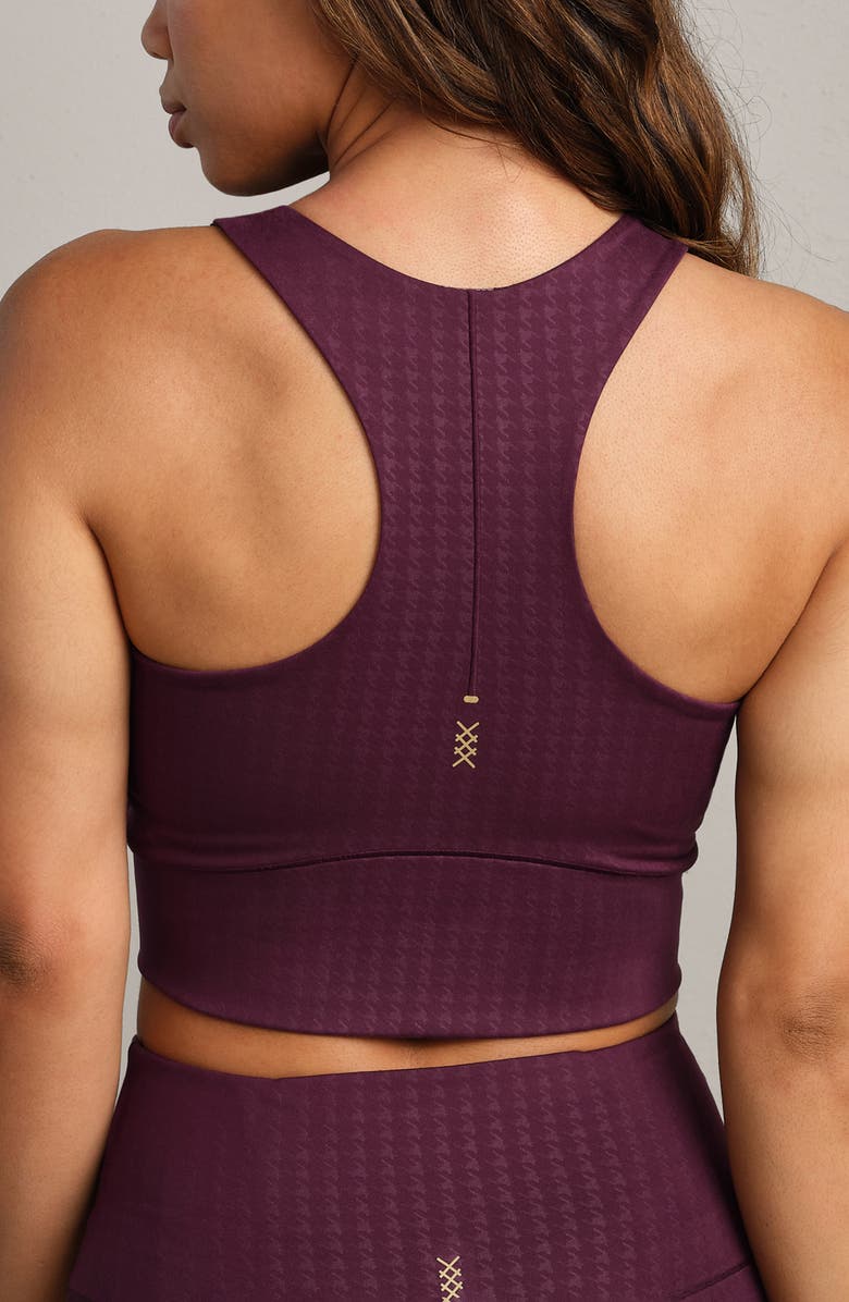 Rhone Revive Longline Sports Bra, Alternate, color, Mulberry Houndstooth