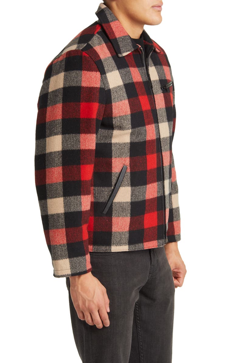 Schott NYC Station Plaid Wool Blend Jacket, Alternate, color,