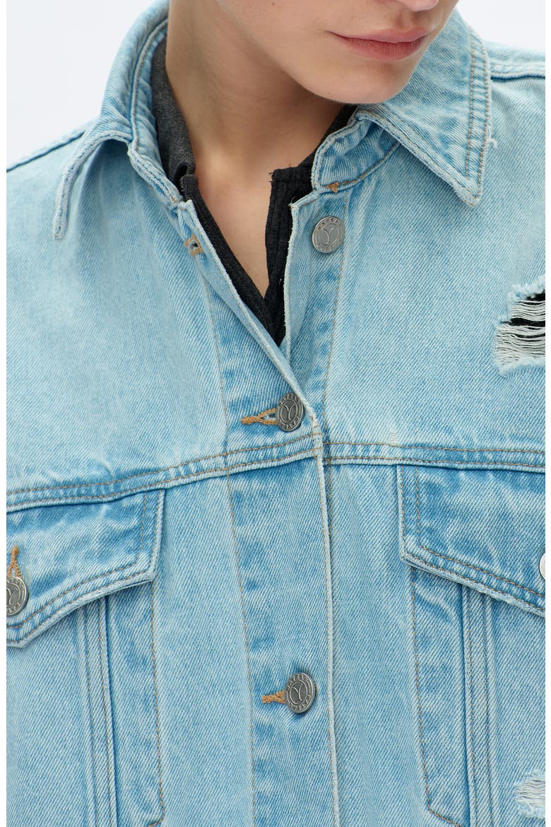 Loose Denim Jacket, Alternate, color, LIGHT BLUE