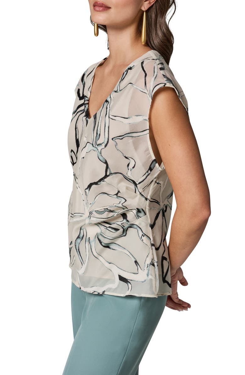 Donna Karan New York Swirl Print Burnout Sleeveless Knit Top, Alternate, color, 