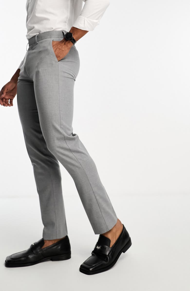 ASOS DESIGN Slim Fit Smart Trousers, Alternate, color, 