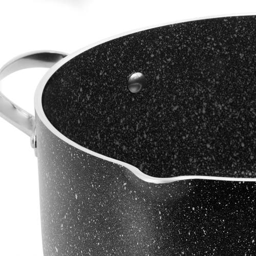 Korkmaz Galaksi Non Stick 10 Inch 6.5 Liter Casserole With Lid In Black
