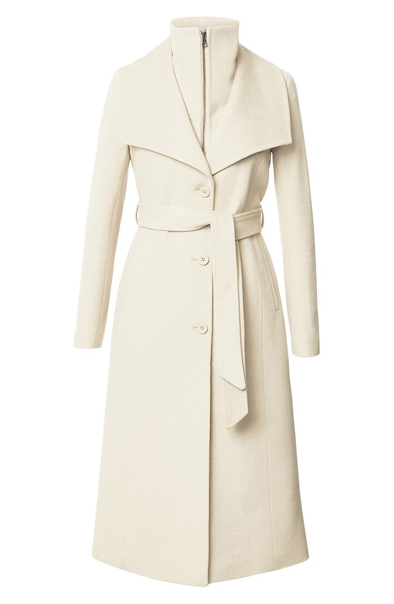 Soia & Kyo Ilana Bib Detail Wool Blend Trench Coat, Alternate, color, Powder
