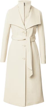 Soia 
Kyo Ilana Bib Detail Wool Blend Trench Coat